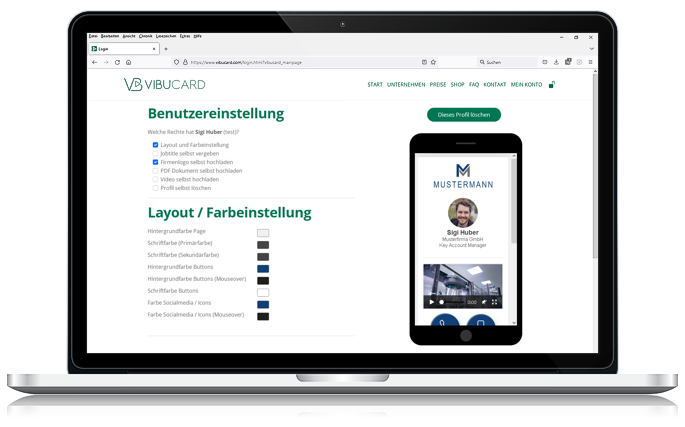 ViBuCard Profileinstellungen