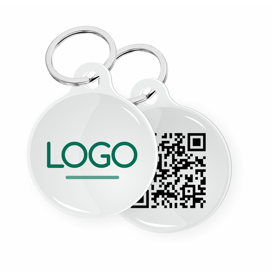 NFC/QR Logo Schlüsselanhänger Acryl mit 3D Doming